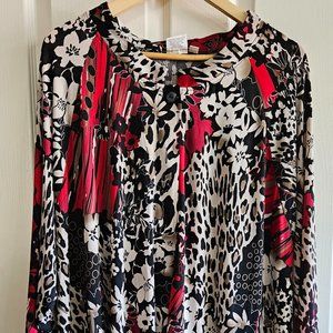 Ulla Popken Red/Black/White Tunic